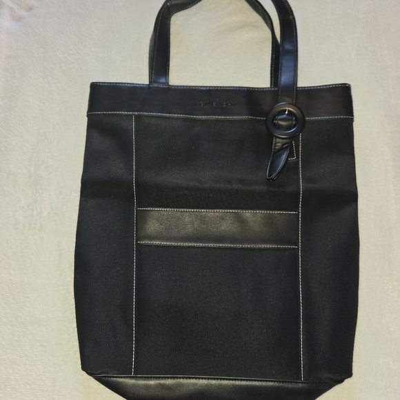 GIVENCHY Parfums Nylon Tote Bag Faux Leather Straps Striped Interior NWOT - Picture 9 of 12